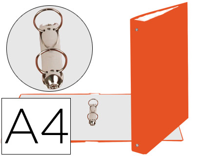 CARPETA DE 2 ANILLAS 30MM REDONDAS EXACOMPTA DIN A4 CARTON FORRADO NARANJA