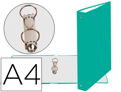 CARPETA DE 2 ANILLAS 30MM REDONDAS EXACOMPTA DIN A4 CARTON FORRADO VERDE OSCURO