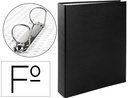 [CH08] CARPETA DE 2 ANILLAS 40MM MIXTAS LIDERPAPEL FOLIO CARTON FORRADO PAPER COAT PLASTICO NEGRA