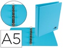 [KA18] CARPETA DE 4 ANILLAS 25 MM REDONDAS LIDERPAPEL A5 CARTON FORRADO PVC AZUL