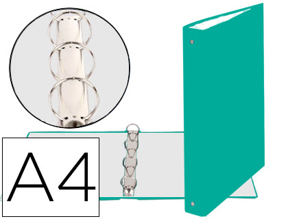 CARPETA DE 4 ANILLAS 30MM REDONDAS EXACOMPTA DIN A4 CARTON FORRADO VERDE OSCURO