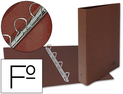 CARPETA DE 4 ANILLAS 40MM MIXTAS LIDERPAPEL FOLIO CARTON CUERO FORRADO COMPRESOR PLASTICO
