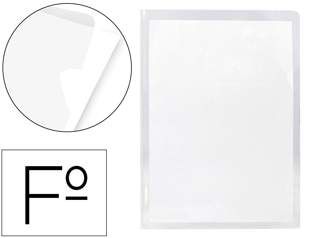 CARPETA DOSSIER UÑERO PLASTICO Q-CONNECT 180 MC FOLIO TRANSPARENTE