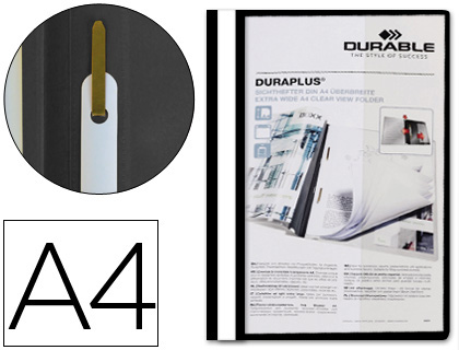 CARPETA DURAPLUS DIN A4 CON FASTENER NEGRO DURABLE