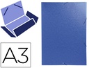 [59507E] CARPETA EXACOMPTA GOMAS CARTON SIMIL-PRESPAN TRES SOLAPAS DIN A3 AZUL