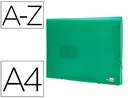 [FU13] CARPETA LIDERPAPEL CLASIFICADOR FUELLE 32113 POLIPROPILENO DIN A4 VERDE TRANSPARENTE 13 DEPARTAMENTOS