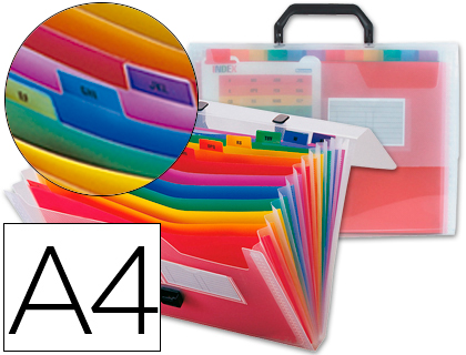 CARPETA LIDERPAPEL CLASIFICADOR FUELLE 45134 POLIPROPILENO A4 TRANSPARENTE SPECTRAFILE 13 DEPARTAMENTOS