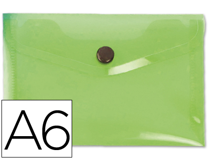 CARPETA LIDERPAPEL DOSSIER BROCHE 44233 POLIPROPILENO DIN A6 VERDE TRANSLUCIDO