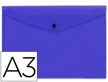 CARPETA LIDERPAPEL DOSSIER BROCHE 44242 POLIPROPILENO DIN A3 AZUL TRANSLUCIDO