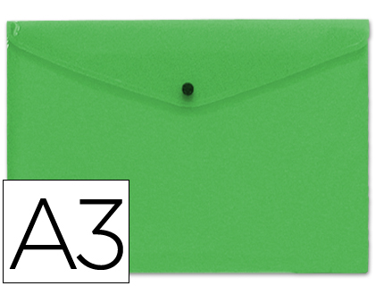 CARPETA LIDERPAPEL DOSSIER BROCHE 44243 POLIPROPILENO DIN A3 VERDE TRANSLUCIDO
