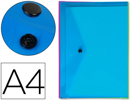 CARPETA LIDERPAPEL DOSSIER BROCHE TRANSPARENTE DIN A4 COLORES SURTIDOS PAQUETE DE 5 RETRACTILADO