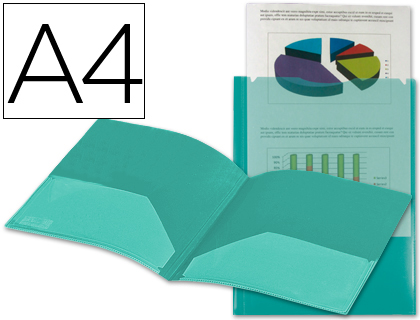 CARPETA LIDERPAPEL DOSSIER DOS BOLSAS CANGURO 45683 POLIPROPILENO DIN A4 VERDE