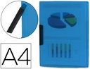 [DP15] CARPETA LIDERPAPEL DOSSIER PINZA LATERAL 35482 POLIPROPILENO DIN A4 AZUL 30 HOJAS PINZA GIRATORIA