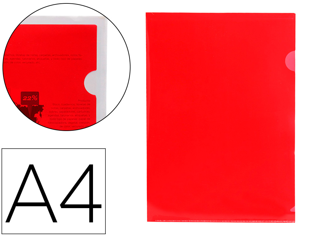 CARPETA LIDERPAPEL DOSSIER UÑERO 44000 POLIPROPILENO DIN A4 ROJA 20 HOJAS