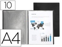 [CJ04] CARPETA LIDERPAPEL ESCAPARATE 37905 10 FUNDAS POLIPROPILENO DIN A4 NEGRO OPACO