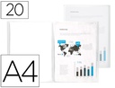 [CJ12] CARPETA LIDERPAPEL ESCAPARATE 47044 20 FUNDAS POLIPROPILENO DIN A4 TRANSPARENTE TRANSLUCIDO