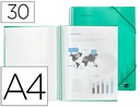 [EC11] CARPETA LIDERPAPEL ESCAPARATE CON ESPIRAL 30 FUNDAS POLIPROPILENO DIN A4 VERDE