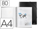[EC35] CARPETA LIDERPAPEL ESCAPARATE CON ESPIRAL 80 FUNDAS POLIPROPILENO DIN A4 NEGRO