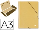 [CG20] CARPETA LIDERPAPEL GOMAS A3 3 SOLAPAS CARTON PRESPAN AMARILLA