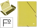 [CG36] CARPETA LIDERPAPEL GOMAS FOLIO 3 SOLAPAS CARTON SIMIL PRESPAN AMARILLA