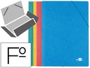 [CG37] CARPETA LIDERPAPEL GOMAS FOLIO 3 SOLAPAS CARTON SIMIL PRESPAN PACK DE 4 UNIDADES COLORES SURTIDOS