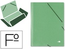 [CG35] CARPETA LIDERPAPEL GOMAS FOLIO 3 SOLAPAS CARTON SIMIL PRESPAN VERDE