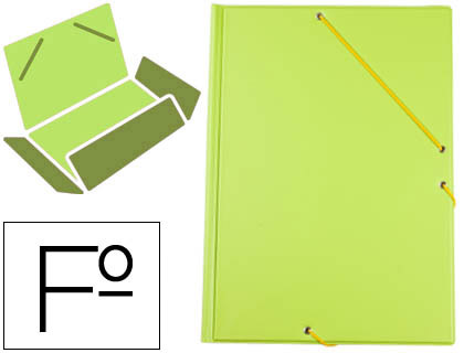 CARPETA LIDERPAPEL GOMAS PLASTICO FOLIO SOLAPAS COLOR VERDE