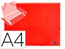 [CG68] CARPETA LIDERPAPEL GOMAS SOLAPAS 34960 POLIPROPILENO DIN A4 ROJO TRANSLUCIDO