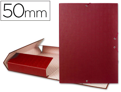 CARPETA PROYECTOS LIDERPAPEL FOLIO LOMO 50MM CARTON FORRADOROJA