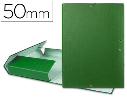CARPETA PROYECTOS LIDERPAPEL FOLIO LOMO 50MM CARTON FORRADOVERDE