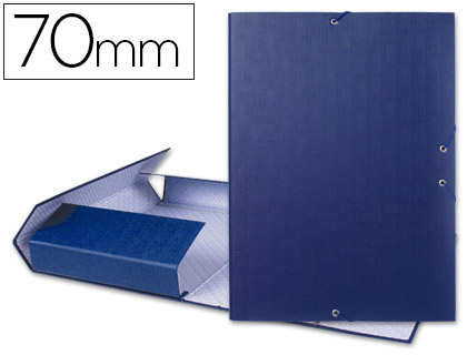 CARPETA PROYECTOS LIDERPAPEL FOLIO LOMO 70MM CARTON FORRADO AZUL