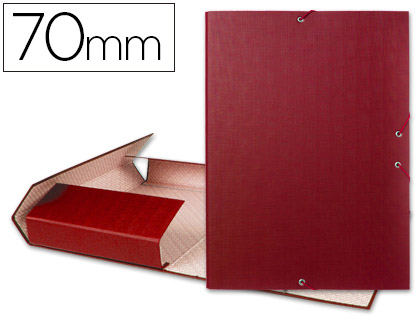 CARPETA PROYECTOS LIDERPAPEL FOLIO LOMO 70MM CARTON FORRADO ROJA