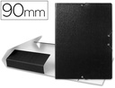 [PJ94] CARPETA PROYECTOS LIDERPAPEL FOLIO LOMO 90MM CARTON GOFRADO NEGRA