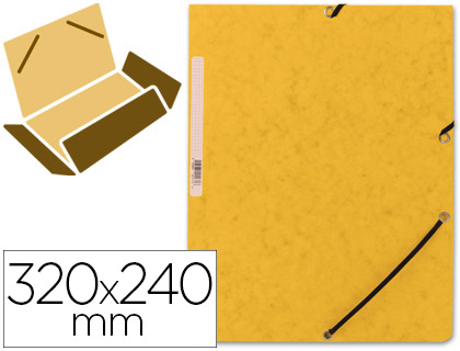 CARPETA Q-CONNECT GOMAS KF02166 CARTON SIMIL-PRESPAN SOLAPAS 320X243 MM AMARILLA