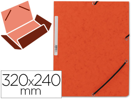 CARPETA Q-CONNECT GOMAS KF02170 CARTON SIMIL-PRESPAN SOLAPAS 320X243 MM NARANJA