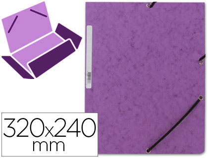 CARPETA Q-CONNECT GOMAS KF02171 CARTON SIMIL-PRESPAN SOLAPAS 320X243 MM VIOLETA