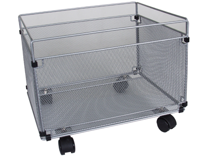 CARRITO PARA CARPETAS COLGANTE Q-CONNECT KF00830 REJILLA PLATA CON RUEDAS METALICO 380X325X300 FOLIO PROLONGADO