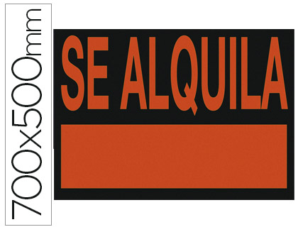 CARTEL PLASTICO ARCHIVO 2000 \"SE ALQUILA\" ROJO FLUORESCENTE 700X500 MM