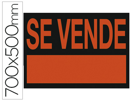 CARTEL PLASTICO ARCHIVO 2000 \"SE VENDE\" ROJO FLUORESCENTE 700X500 MM