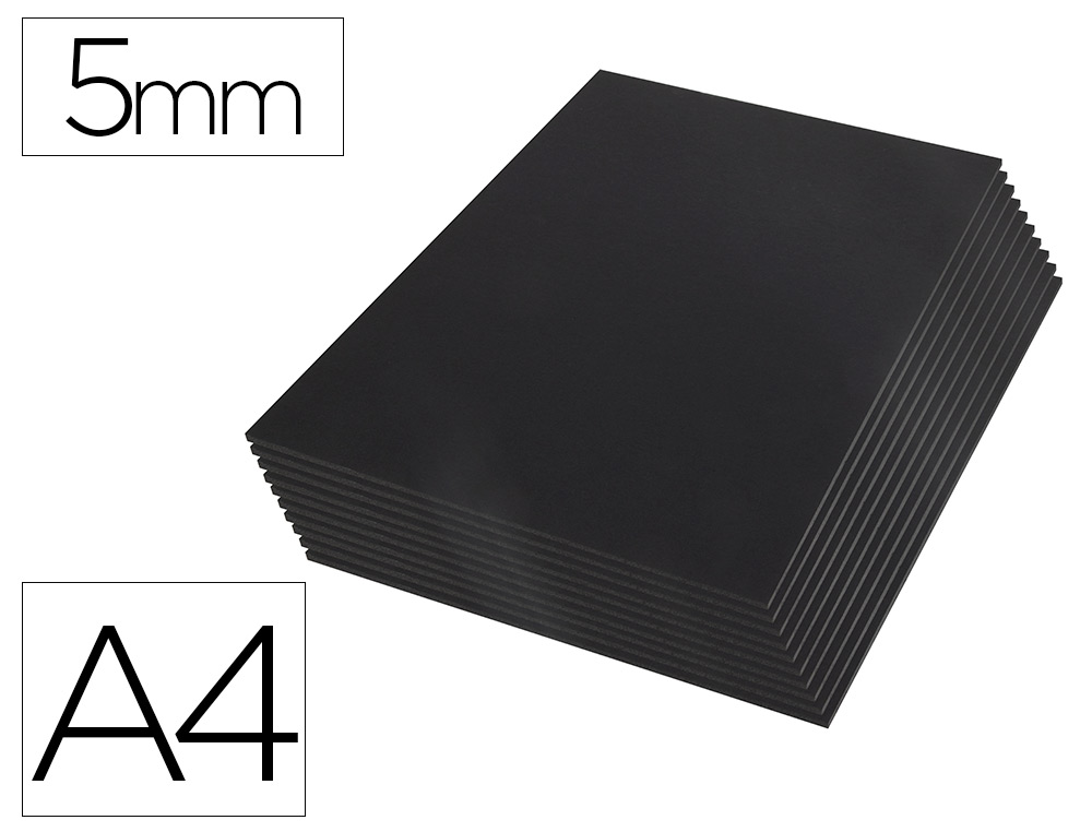 CARTON PLUMA LIDERPAPEL NEGRO DOBLE CARA DIN A4 ESPESOR 5 MM