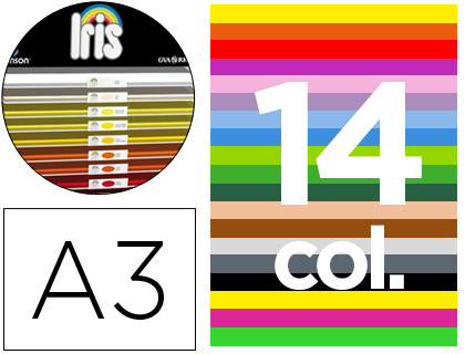 CARTULINA GUARRO A-3 29,7X42 CM CONTENIDO \"C\" COLORES SURTIDOS 185 GRS