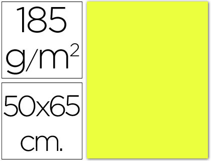 CARTULINA CANSON 50X65 03 AMARILLO LIMON CM 185 GR -UNIDAD-