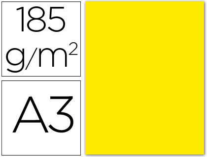 CARTULINA CANSON DIN A3 41 AMARILLO FLUOR 185 GR -UNIDAD-
