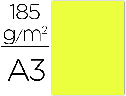 CARTULINA CANSON DIN A3 03 AMARILLO LIMON 185 GR -UNIDAD-