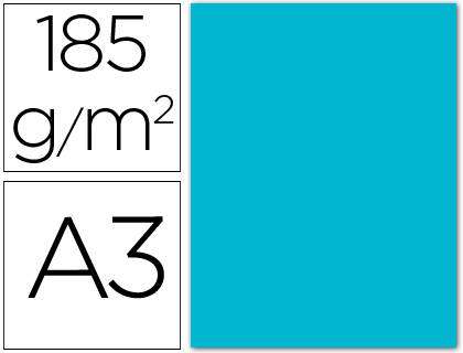 CARTULINA CANSON DIN A3 25 AZUL TURQUESA 185 GR -UNIDAD-