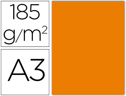 CARTULINA CANSON DIN A3 09 NARANJA 185 GR -UNIDAD-