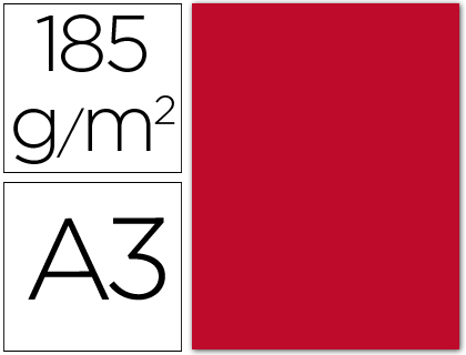 CARTULINA CANSON DIN A3 14 ROJO 185 GR -UNIDAD-