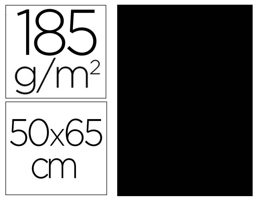 CARTULINA CANSON 50X65 38 NEGRO -CM -185 GR -UNIDAD-