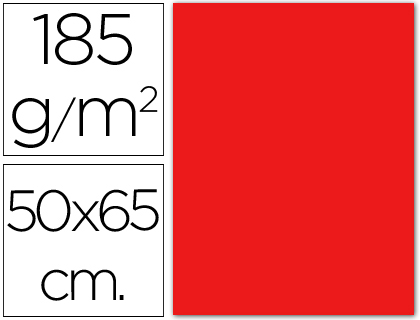 CARTULINA CANSON 50X65 15 ROJA CM 185 GR -UNIDAD-