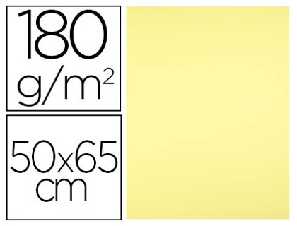 CARTULINA LIDERPAPEL 50X65 CM 180 GR AMARILLO MEDIO PAQUETE DE 25 HOJAS